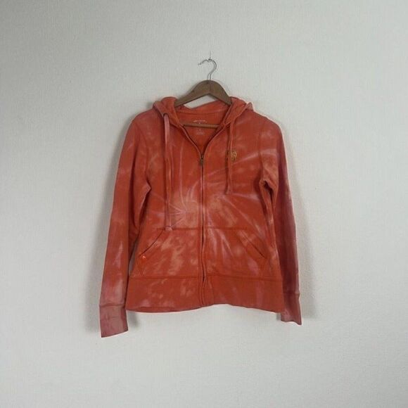 San Francisco Giants Orange Hand Tie Dye Zip Up Hooded Jacket Medium Sporty - Picture 1 of 10